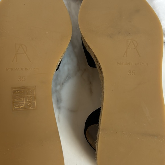 Paul Andrew Rhea Espadrilles Black Suede Pointed Toe Ankle Straps Sandals 35 - Picture 9 of 11